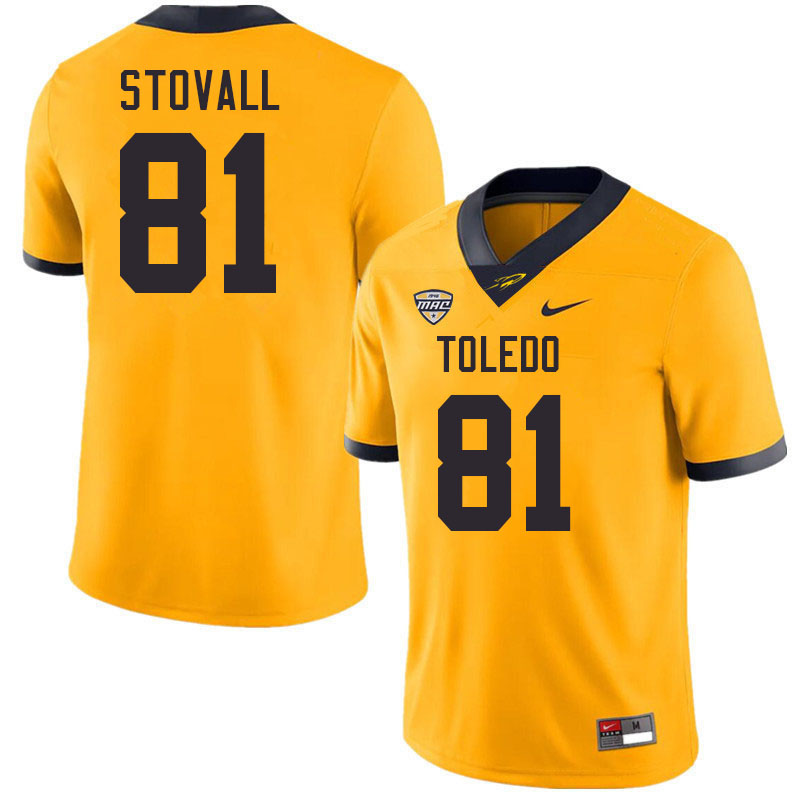 Toledo Rockets #81 Dalen Stovall College Football Jerseys Stitched Sale-Gold